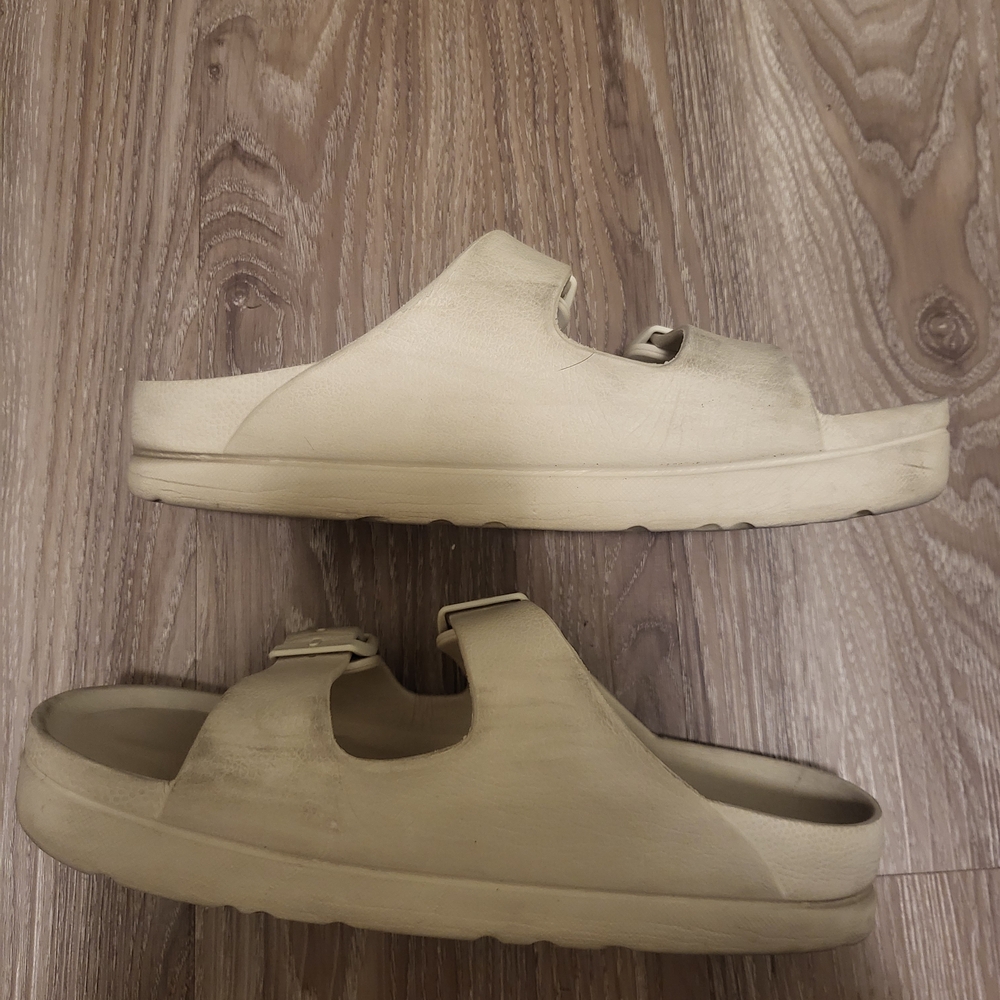 Beige Slide Sandals